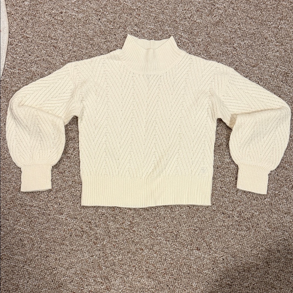 Pink Rose Cream Cowl Neck Sweater